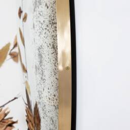Handcrafted Antiqued Convex Wall Mirror Brushed Brass Frame, Space Age Decor - thumbnail 4