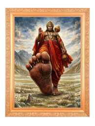 Lord Hanumanji Digital Art Print in Golden Frame - 11 X 14 Inch - thumbnail 1