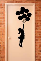 Banksy Girl With Balloons Sticker, Vinyl Wall Art Sticker, Transfer, Mural, Stencil, Easy To Apply, Instructions Included, Matt Finish - thumbnail 1
