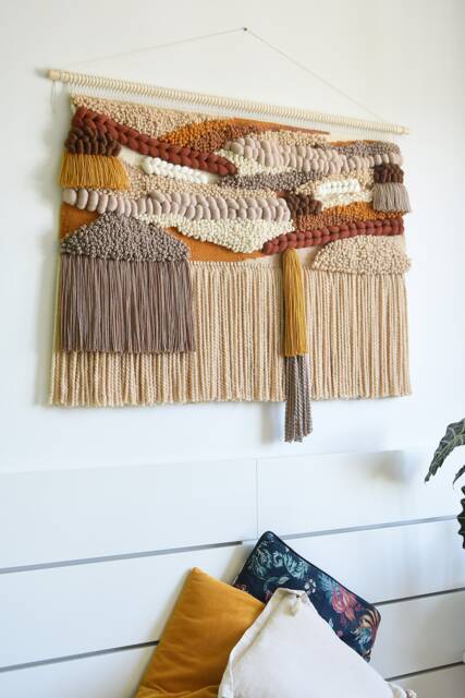 xl Abstract Yarn Wall Art Chunky Boho Tapestry - image 1