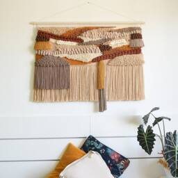 xl Abstract Yarn Wall Art Chunky Boho Tapestry - thumbnail 3