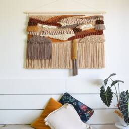 xl Abstract Yarn Wall Art Chunky Boho Tapestry - thumbnail 2