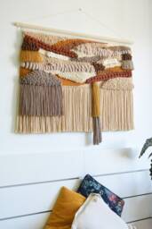 xl Abstract Yarn Wall Art Chunky Boho Tapestry - thumbnail 1