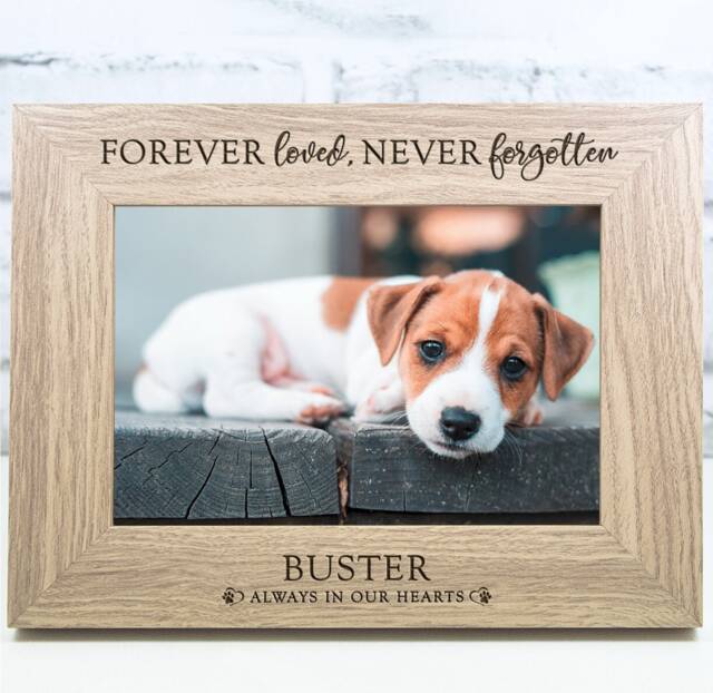 Personalised Dog Memorial Photo Frame Keepsake Engraved Forever Loved - image 1