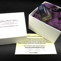 Handmade Swirl Glass Egg Collectable - Lampwork Art Sample - thumbnail 4