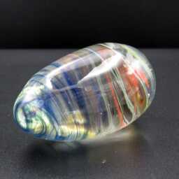 Handmade Swirl Glass Egg Collectable - Lampwork Art Sample - thumbnail 3