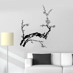 Sakura Tree Branch Vinyl Wall Decal, Elegant Cherry Blossom Decor For Living Rooms, Bedrooms, Or Studios, Japanese-Themed Spaces - #1045Da - thumbnail 3