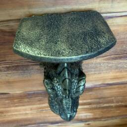 stone Garden Gold Dragon Sconce Candle Shelf Wall Plaque Hanging Ornament - thumbnail 4