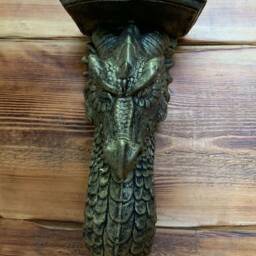 stone Garden Gold Dragon Sconce Candle Shelf Wall Plaque Hanging Ornament - thumbnail 3