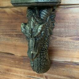 stone Garden Gold Dragon Sconce Candle Shelf Wall Plaque Hanging Ornament - thumbnail 2
