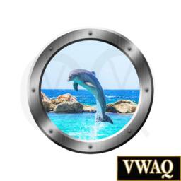 Fake Window 3D Porthole Dolphin Ocean Wall Decal Peel & Stick Mural Porpoise Silver Art Portal Sp30 - thumbnail 2