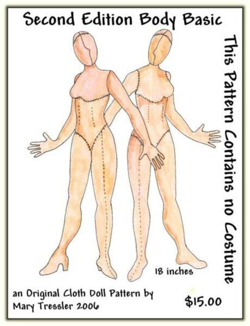 "PDF Digital Download, Original Design Dolls, Cloth Doll Pattern ""Second Edition Body Basic" - image 1