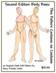 "PDF Digital Download, Original Design Dolls, Cloth Doll Pattern ""Second Edition Body Basic" - thumbnail 1