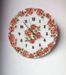 Handmade Wall Clock Mixed Media Art, 11.8 Inch - thumbnail 1