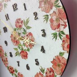 Handmade Wall Clock Mixed Media Art, 11.8 Inch - thumbnail 2