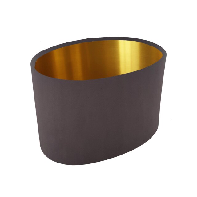 Oval Charcoal Lampshade in Velvet With Gold Lining - image 1