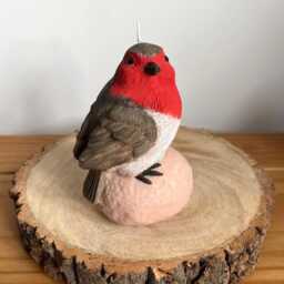 Robin Candle -Soy Wax Hand Painted Red - Woodland Wildlife Home D??cor Gift Christmas - thumbnail 2