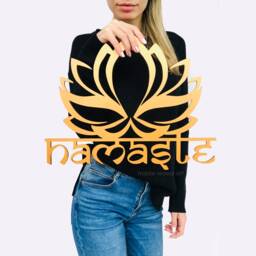 Gold Lotus Flower Wall Art, Namaste Wooden Sign, Mandala Decor, Yoga Teacher Gift, Meditation Room, Zen Artwork, Spiritual Art - thumbnail 2