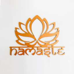 Gold Lotus Flower Wall Art, Namaste Wooden Sign, Mandala Decor, Yoga Teacher Gift, Meditation Room, Zen Artwork, Spiritual Art - thumbnail 1