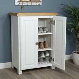 Painted Storage Cabinet Hallway, Kitchen, Living Room Storage, Assembled - thumbnail 1