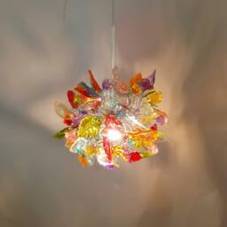Colorful Ceiling Pendant Light With Flowers & Leaves - Decorative Light For Bedroom, Hall As Bedside Light - thumbnail 4