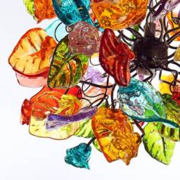 Colorful Ceiling Pendant Light With Flowers & Leaves - Decorative Light For Bedroom, Hall As Bedside Light - thumbnail 3