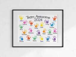 Personalised Work Teams Rainbow Handprints Print - Leaving Or Promotion Gift For Office Colleague, Employee Boss Team Building - thumbnail 1