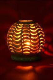 Hand-Carved Soapstone Tea Light Holder, Geometric Design, Incense Cone Burner, Home Decor - thumbnail 2