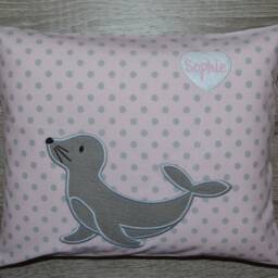 Pillow Seal, Seal Pillow, Name Pillow With Name, Christening Birth 30 X 25 cm - thumbnail 3