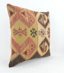 Kilim Pillow, Wool Kilim Pillow From Sarkoy 50x50 cm, 20x20 - thumbnail 2