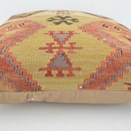 Kilim Pillow, Wool Kilim Pillow From Sarkoy 50x50 cm, 20x20 - thumbnail 3