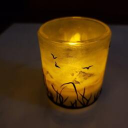 Decorative Candleholder, Tealight Holder, Polymer Clay Decor, Votive Mountain Small Art Candleholder - thumbnail 4
