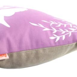 White & Lilac Purple Swan in The Swamp Rectangle Linen Pillow - thumbnail 4