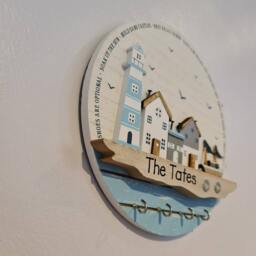 Personalised Nautical Wooden Key Holder. Perfect Couples Or Family Present. Rustic Ring Storage, Coastal Sea Beach Theme Wall Art - thumbnail 3