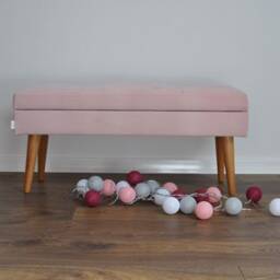 Bench, Powder Pink Bench, Decorative Bench Rossi Furniture 80 cm - thumbnail 3