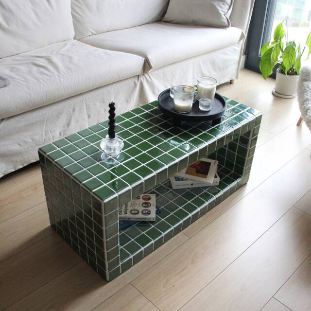 Tiled Coffee Table/Shoe Rack, Shoey L - image 1