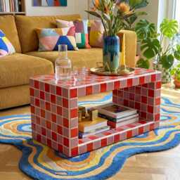 Tiled Coffee Table/Shoe Rack, Shoey L - thumbnail 4