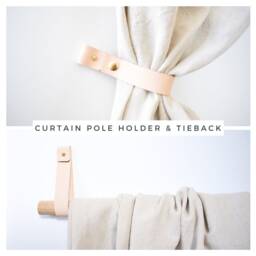 Curtain Pole Strap & Tie Back/Leather Holder, Curtain Tie, Holdback, Rod Holder And - thumbnail 2