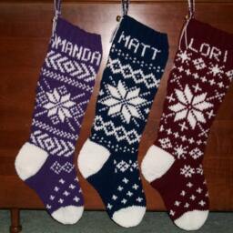 PDF Pattern Only Original Design Snowflake # 2 Christmas Stocking Hand Knitted - thumbnail 3