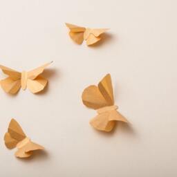 3D Butterflies, Butterfly Wall Decal, Art, Gender Neutral Baby Shower Decorations, Gold Metallic Decor - thumbnail 2