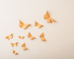 3D Butterflies, Butterfly Wall Decal, Art, Gender Neutral Baby Shower Decorations, Gold Metallic Decor - thumbnail 1