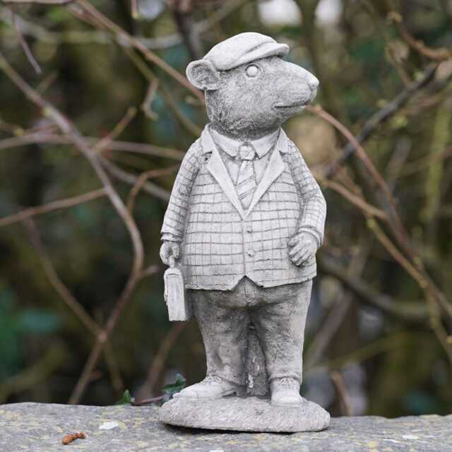 Mr Mouse Stone Statue - Wind in The Willows Animal Garden Ornament Outdoor Ratty - image 1