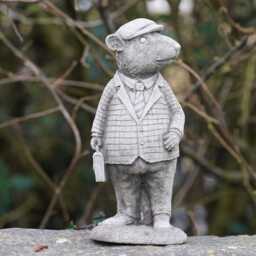 Mr Mouse Stone Statue - Wind in The Willows Animal Garden Ornament Outdoor Ratty - thumbnail 1