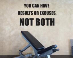 Fitness Studio Wall Decor, Gym Decal, Motivation, Excuses Quote - thumbnail 1