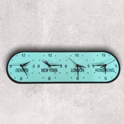 Personalized Four Time Zone Clock Family & Friends, Custom Color - thumbnail 2