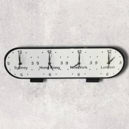 Personalized Four Time Zone Clock Family & Friends, Custom Color - thumbnail 3