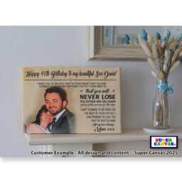 Son Happy Birthday Handmade Custom Word Art Picture Quote Wall Framed Canvas Print Card Gift Present For - thumbnail 1