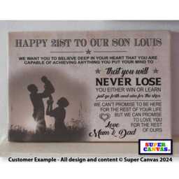 Son Happy Birthday Handmade Custom Word Art Picture Quote Wall Framed Canvas Print Card Gift Present For - thumbnail 3