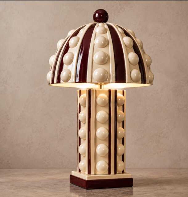 "Large Ceramic Table Lamp, Handmade Mushroom Handcrafted Lamp ""Bubbles" - image 1