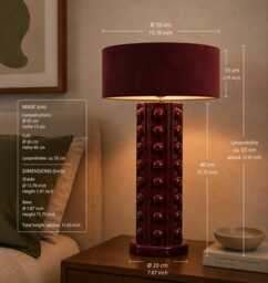 "Large Ceramic Table Lamp, Handmade Mushroom Handcrafted Lamp ""Bubbles"